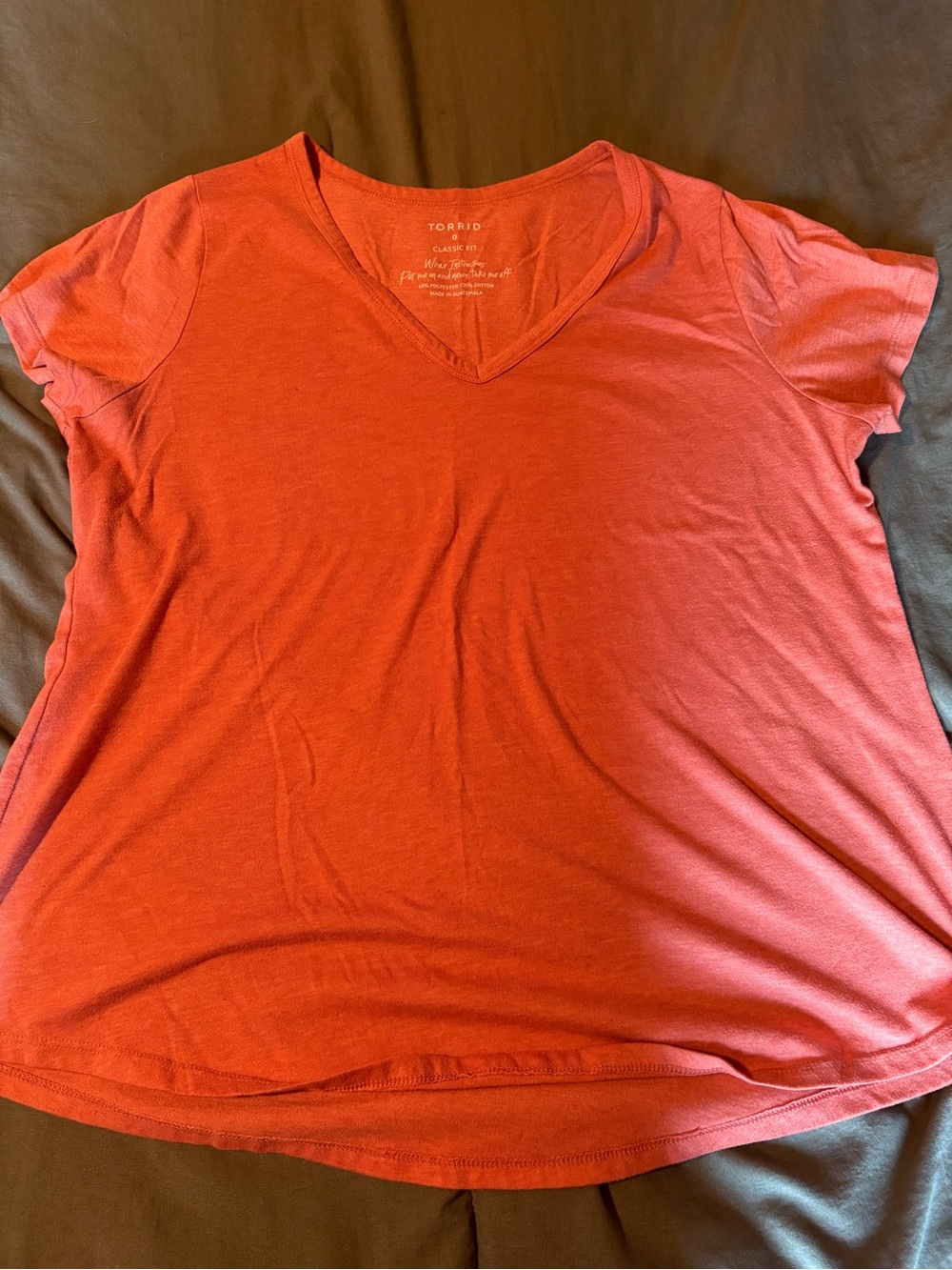 torrid light orange V-Neck Short Sleeve Tee